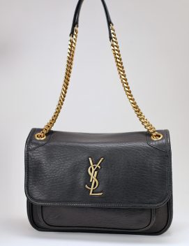 YSL-Niki Black Lambskin (28cm)